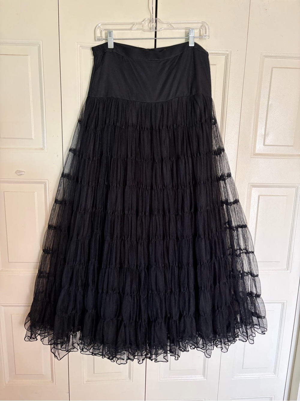 Whimigoth Witchy Dark Fairy Skirt Western Tiered Womens Net Maxi  Size M/L